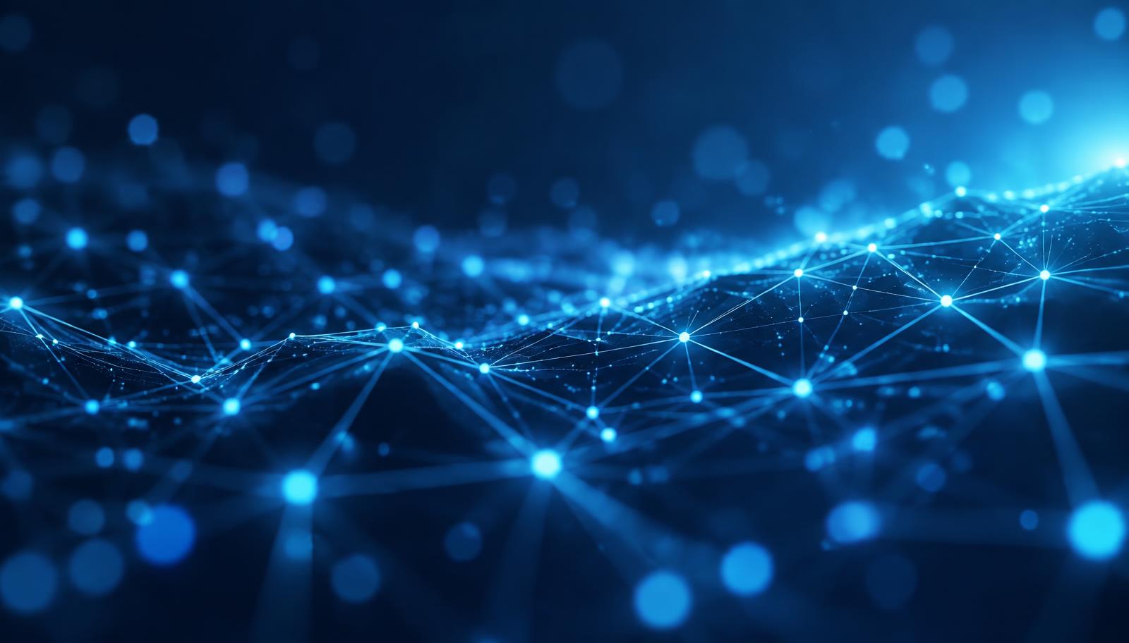 Abstract AI technology network visualization